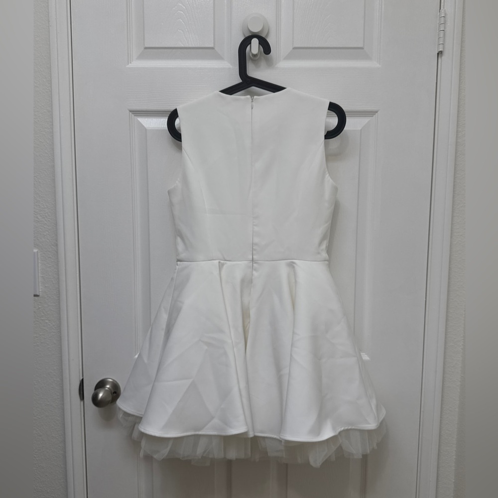(New) White Fit & Flare Mini Dress – Soft Luxury / Princess Aesthetic - Picture 7 of 12